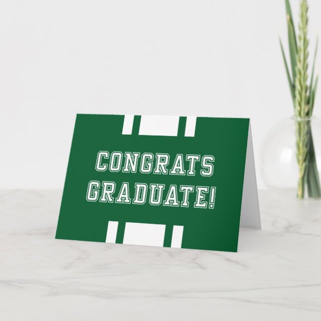 Carte Varsity Félicitations Diplômé Couleur Modifiable (Devant)