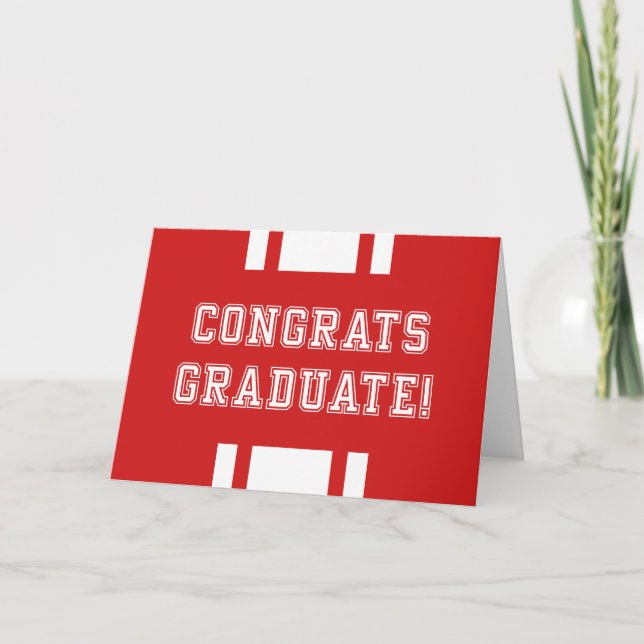 Carte Varsity Félicitations Diplômé Couleur Modifiable (Devant)