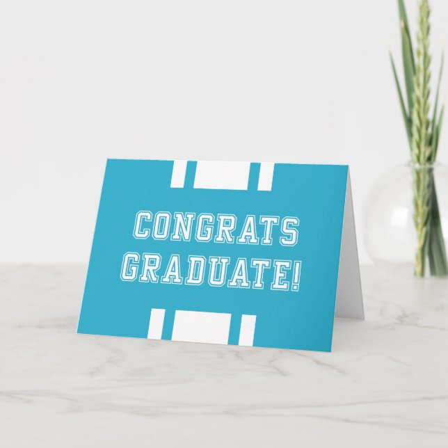 Carte Varsity Félicitations Diplômé Couleurs Modifiables (Devant)