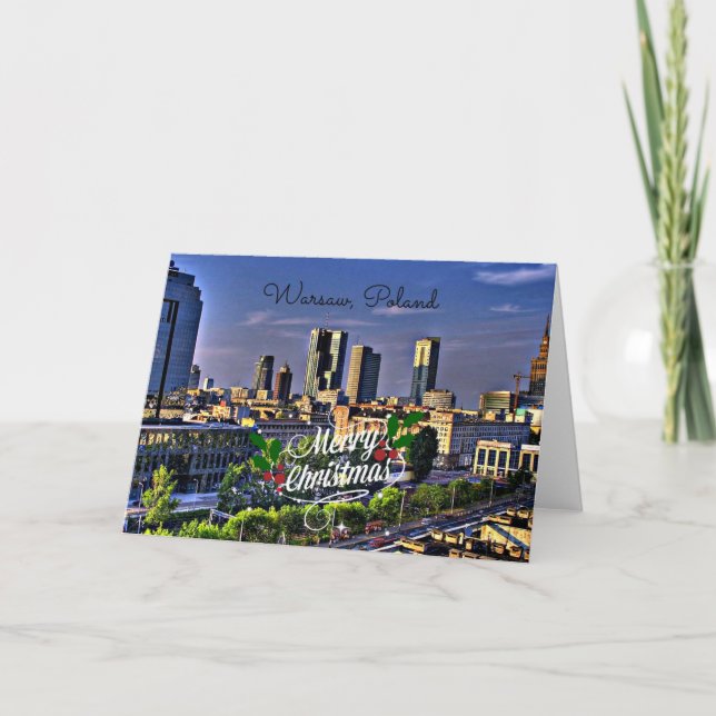Carte Varsovie, Pologne, Joyeux Noël (Devant)