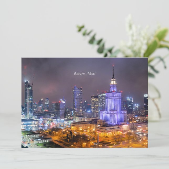 Carte Varsovie, Pologne photo de la ligne d'horizon, (Debout devant)