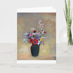 Carte Vase aux fleurs mixtes, Redon