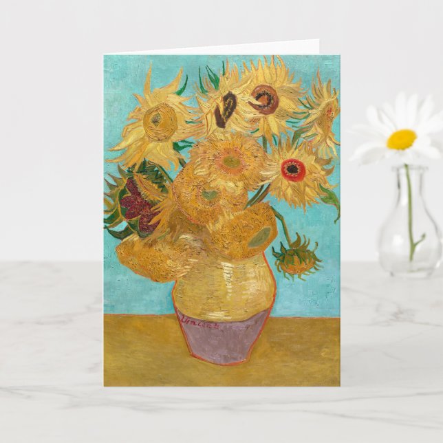 Carte Vase avec douze tournesols | Van Gogh | (Petite plante)