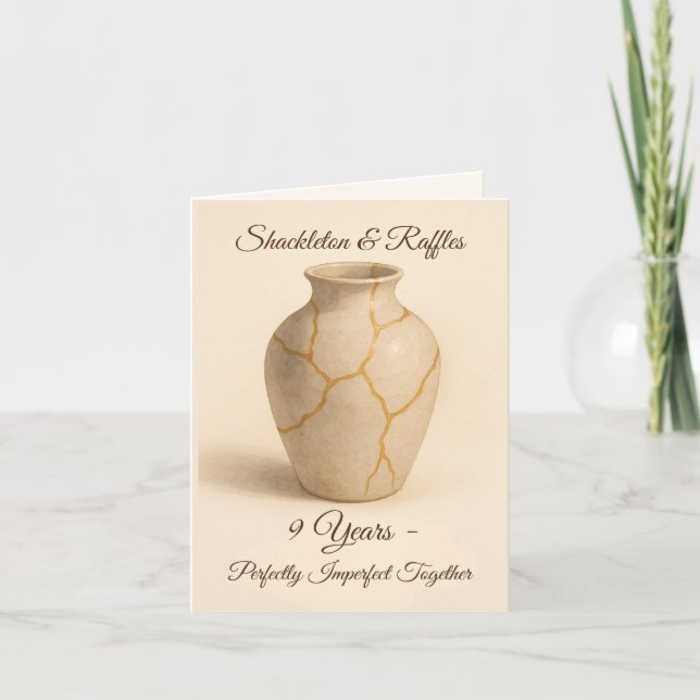 Carte vase pour le 9ème anniversaire de mariage (Devant)