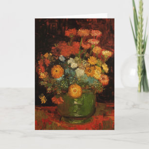 Carte Vase Still Life avec Zinnias par Vincent van Gogh