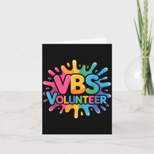 Carte Vbs bénévole tie dye coloré bible de vacances