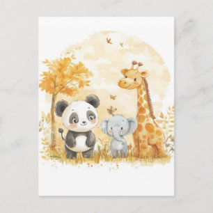 Carte vectorielle de dessin animé d'animaux de saf