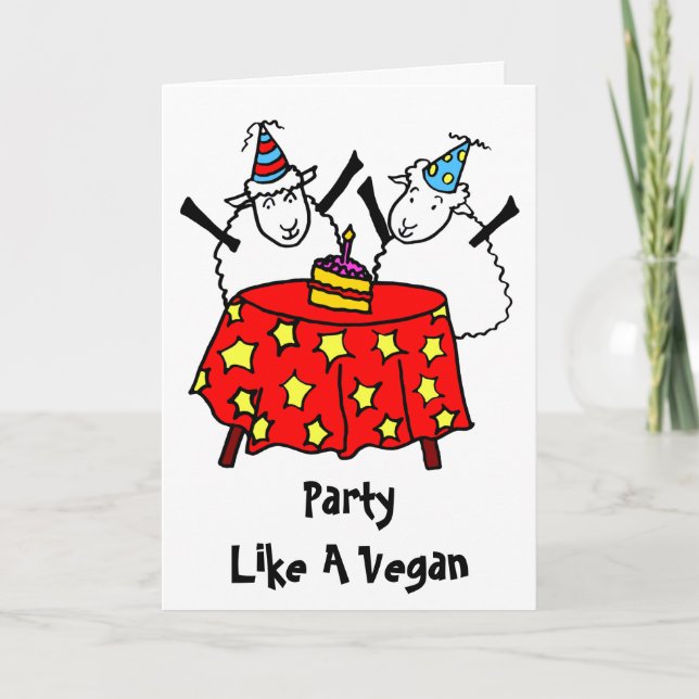 Carte Vegan Party Joyeux anniversaire (Devant)