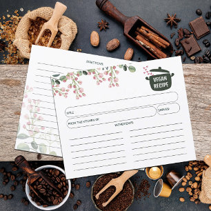 Carte Vegan Watercolor Floral Recette