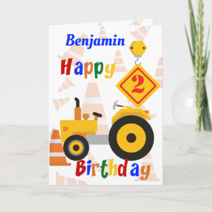 Carte Véhicule de construction routière 2e anniversaire