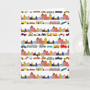 Carte Véhicules de transport urbain Camions Voitures Enf