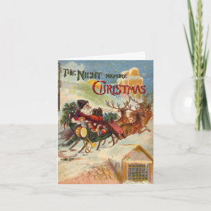 Carte Veille de Noël vintage Merci