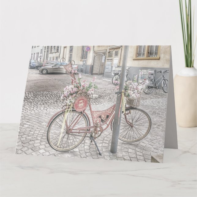 Carte Vélo avec fleurs (Devant)