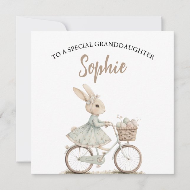 Carte Vélo Bunny de Pâques pour Grandgirl (Devant)