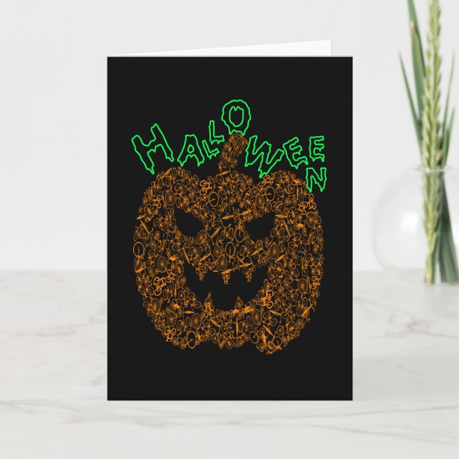 Carte Vélo Citrouille d'Halloween (Devant)
