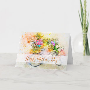 Carte Vélo et fleurs