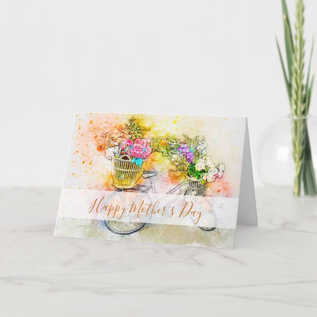 Carte Vélo et fleurs  (Devant)