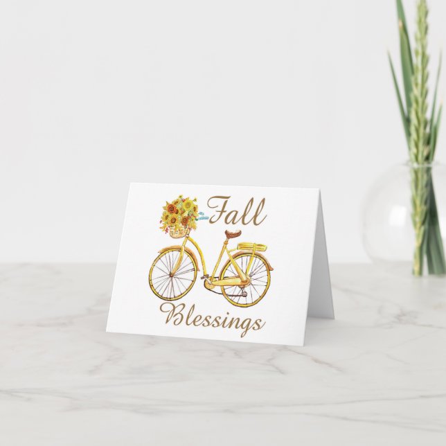 Carte Vélo floral de bénédiction d'automne (Devant)