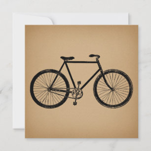 Carte Vélo Illustration Vélo Brown Vintage