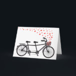 Carte vélo tandem avec coeur rouge<br><div class="desc">tandem vélo avec coeur rouge,  design pour faire-part de mariage,  cartes de la Saint-Valentin,  fiançailles,  anniversaire mariage,  cadeau mariage</div>