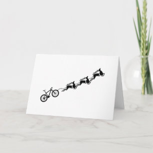Carte Vélo tout terrain Bicyclette Renne Noël Cycle 