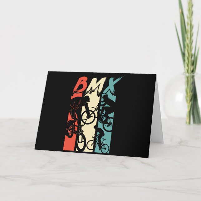 Carte Vélo vintage Retro BMX Rider Freestyle Stunt Biker (Devant)