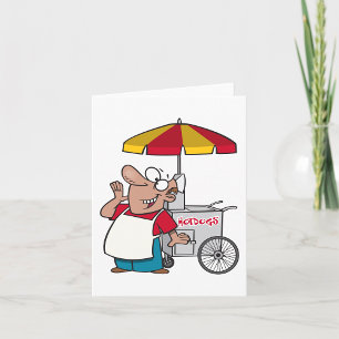 Carte Vendeur de chariots à hot-dogs Vendeur de street f