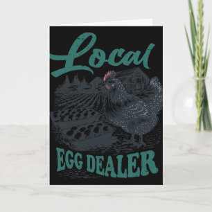 Carte Vendeur d'oeufs local poulet rétro drôle agriculte