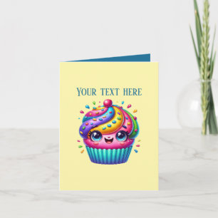 Carte Vendeurs de boulangerie de cupcake mignons personn