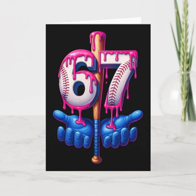 Carte Vendre Drip 6 7 Numéro 67 Six Sept Meme Hommes Gar (Devant)