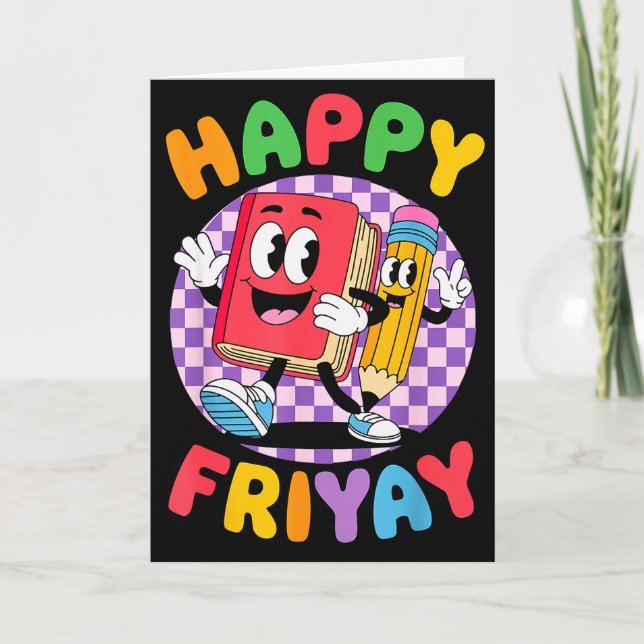 Carte Vendredi Friyay Vendredi Heureux Fri Yay Enseignan (Devant)