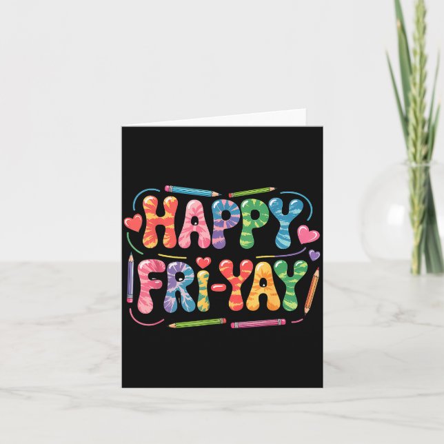 Carte Vendredi heureux professeur frit yay vendredi drôl (Devant)