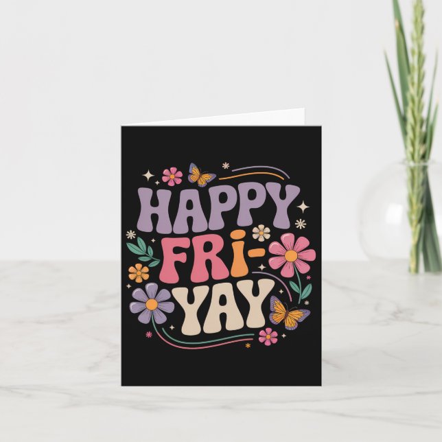 Carte Vendredi heureux professeur yay vendredi drôle wee (Devant)