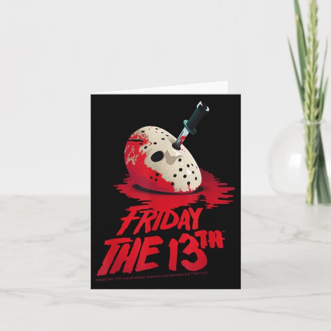 Carte Vendredi Le 13ème Masque Sang Halloween Conception (Devant)