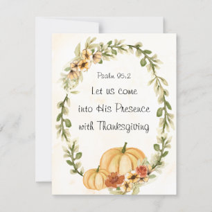 Carte Venez En Sa Présence Avec Thanksgiving Flat