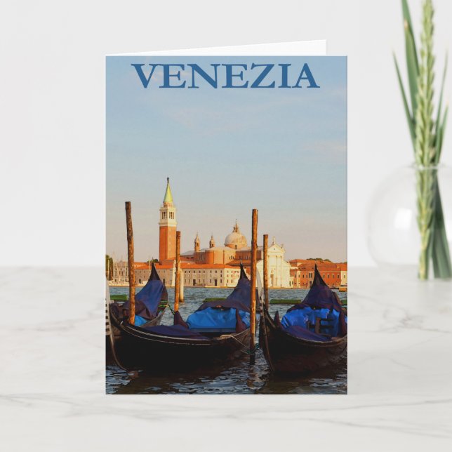 Carte Venice Gondola Vintage voyage (Devant)