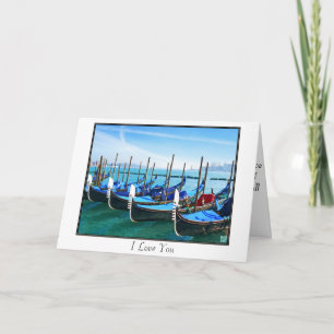 Carte Venise Gandola avec citation d'amour