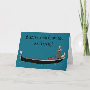 Carte Venise, Italie Gondola et Gondolier Anniversaire