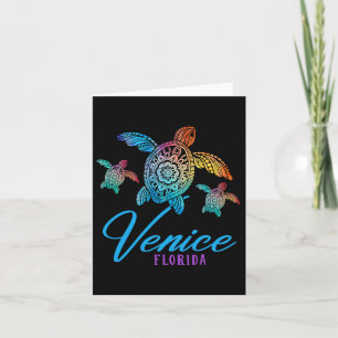 Carte Venise Plage Tie Dye Tortue de mer Floride Vacance