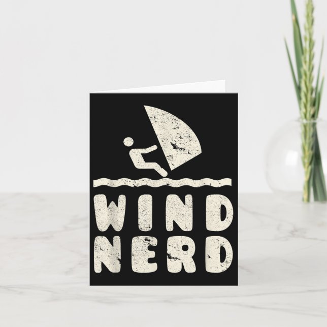 Carte Vent Nerd Funny Windsurfer Plage de planche à voil (Devant)