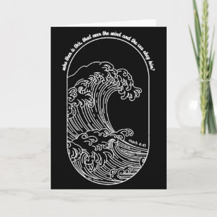Carte Vent vintage et vagues obéissent au christianisme