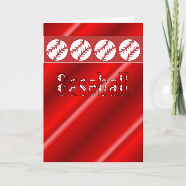 Carte Ventilateur de baseball rouge et blanc (Devant)