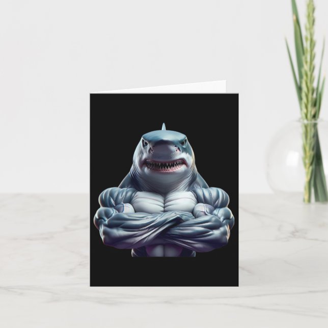 Carte Ventilateur de requin Flexing Bodybuilding Cool Sa (Devant)