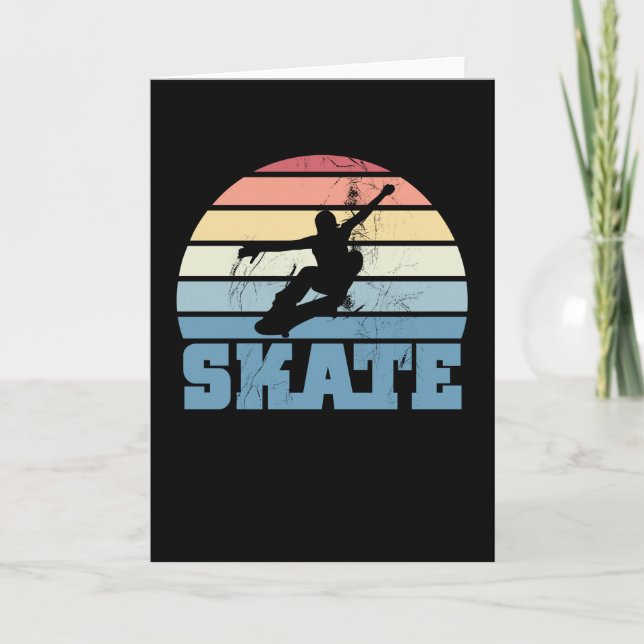 Carte Ventilateur Skate Patinage Enfants Cadeau (Devant)