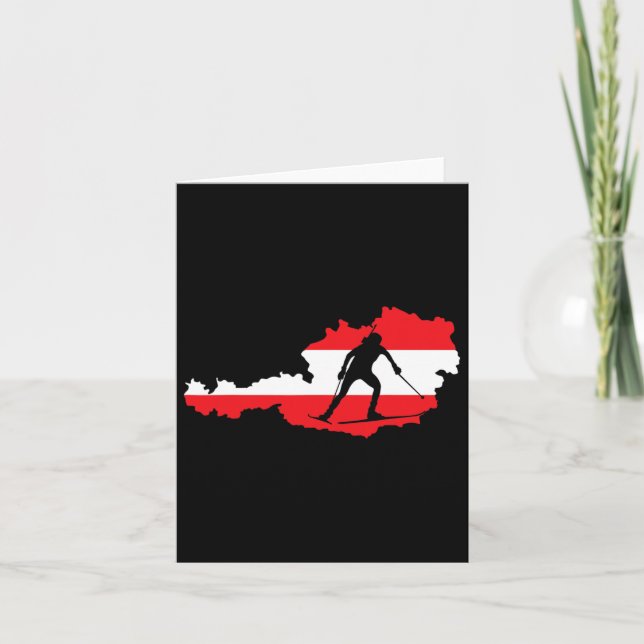 Carte Ventilateurs de biathlon cool Autriche Ski (Devant)