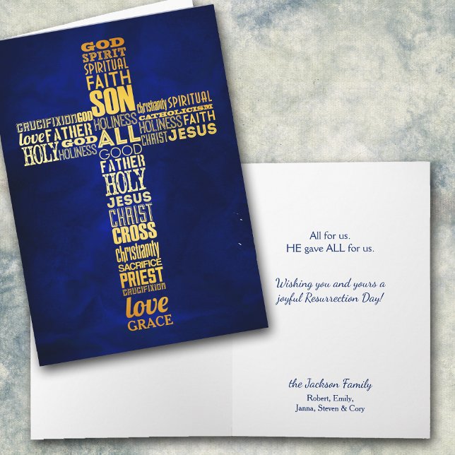 Carte Verbe or Croix chrétienne Pâques (Créateur téléchargé)