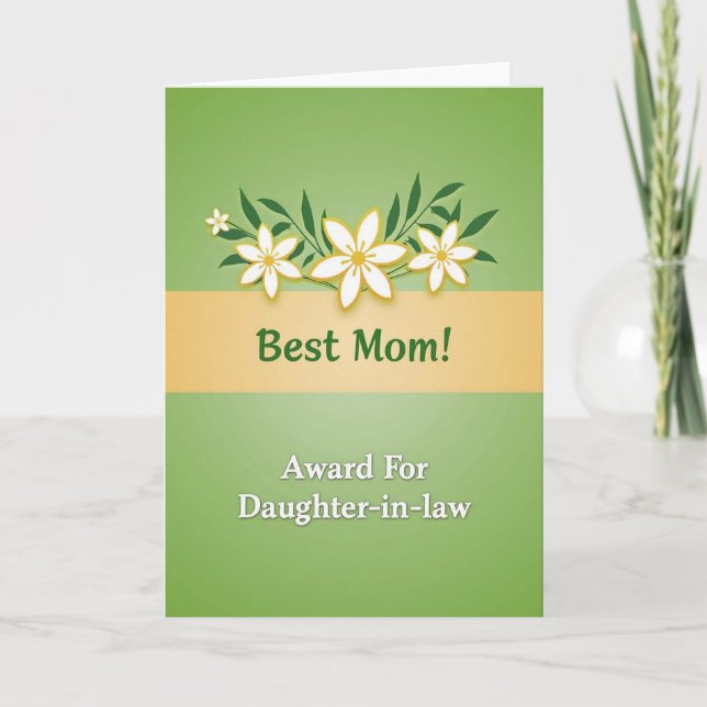 Carte Verdant Best Mom Illustration Card (Devant)