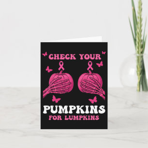 Carte Vérifiez Votre Cancer du Sein Citrouilles Sensibil