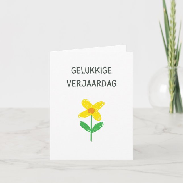 Carte Verjaardag Gelukkige, joyeux anniversaire néerland (Devant)
