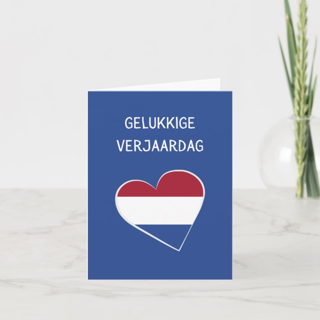 Carte Verjaardag Gelukkige, joyeux anniversaire néerland (Devant)